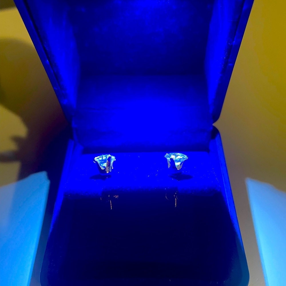 2 Ct. Moissanite 14K Gold Plated Screwback Studs